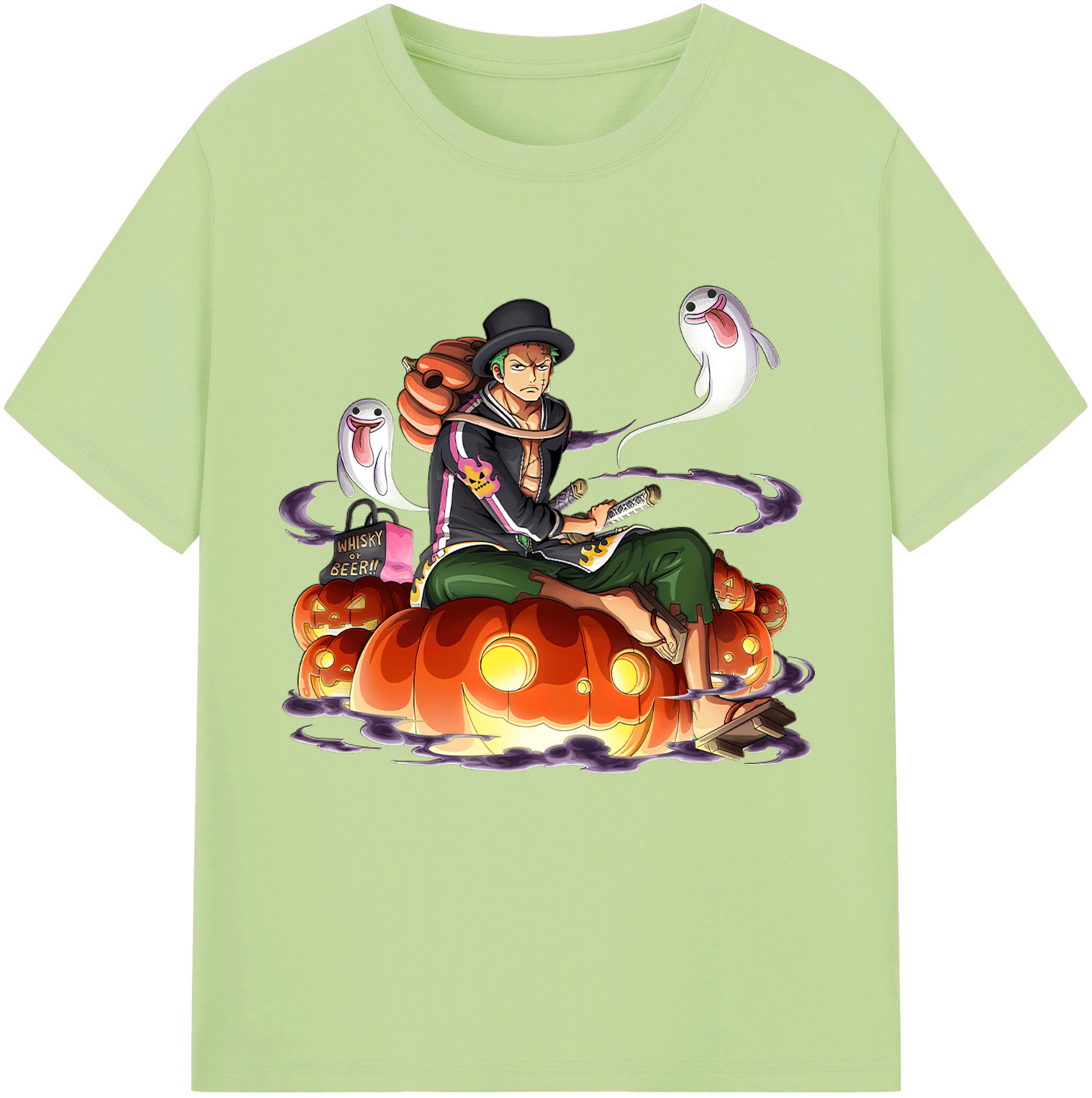 ワンピース ロロノア・ゾロ ONE PIECE Roronoa Zoro 綿100％半袖Tシャツ（フロントプリント）